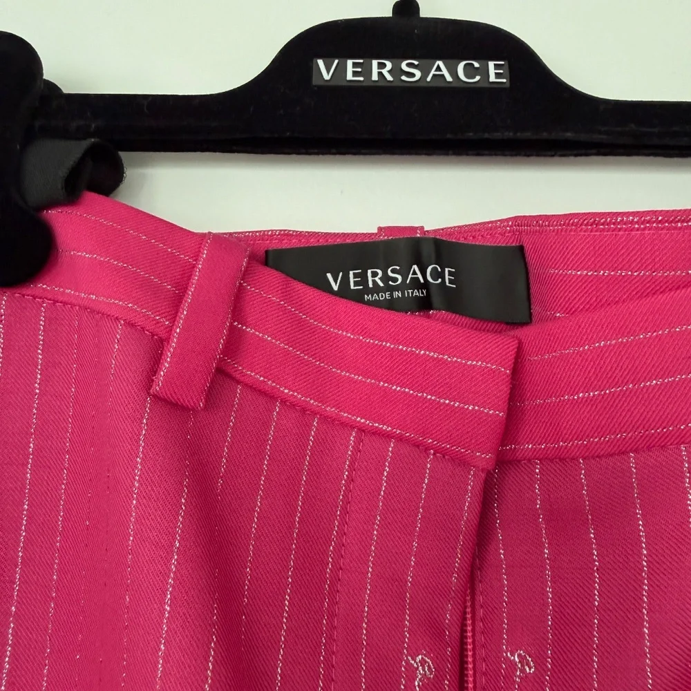 Pink Versace Pants with silver stitching - Picture 5 of 7
